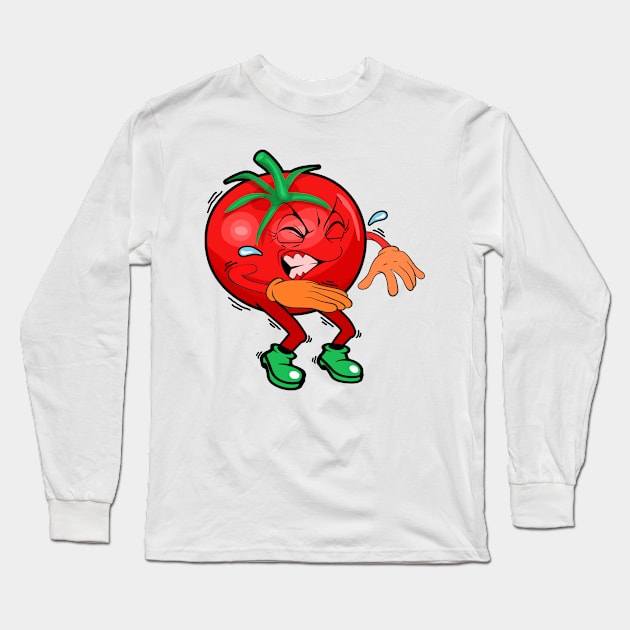 Squatting Tomato Long Sleeve T-Shirt by Perrots